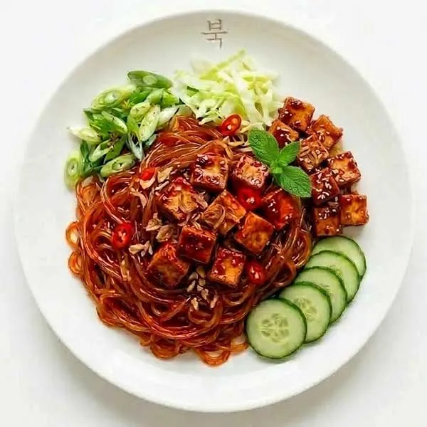 Korean gouchuchang tofu with glass noodles